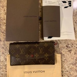 Louis Vuitton Emilie Wallet Monogram Red Interior